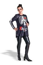 Fantasia Caveira Gestante Bata para Grávida Esqueletinho Menino ou Menina Poncho Adulto Festa Halloween Dia das Bruxas