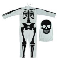 Fantasia Caveira Infantil de Halloween Longa Branca Com Gorro Esqueleto Fantasia Caveira Infantil de Halloween Longa Branca Com Gorro Esqueleto