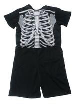 Fantasia Caveira Infantil Macacão Esqueleto Pra Festa Carnaval Halloween Festa FANT141 RCH