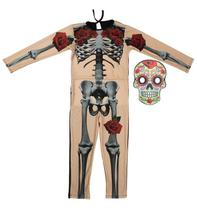 Fantasia Caveira Mexicana Infantil Com Máscara de Halloween Fantasia Caveira Mexicana Infantil Com Máscara de Halloween