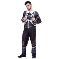 Fantasia Caveira Mexicana Masculina de Halloween Completa Fantasia Caveira Mexicana Masculina de Halloween Completa