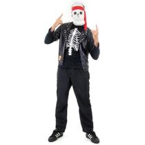 Fantasia Caveira Rockeiro Adulto - Halloween