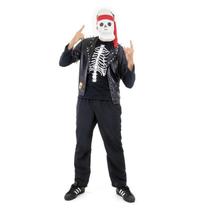 Fantasia Caveira Rockeiro Luxo Com Máscara Adulto Fantasia Caveira Rockeiro Luxo Com Máscara Adulto