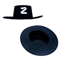 Fantasia Chapéu Preto Zorro Feltro Cordão Regulagem Adulto