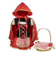 Fantasia Chapeuzinho Vermelho Infantil de Luxo com Capa e Cestinha