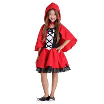 Fantasia Chapeuzinho Vermelho Infantil Luxo com Capuz