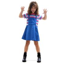 Fantasia Chucky Boneco Assassino Feminino Vestido Infantil - Halloween Fantasia Chucky Boneco Assassino Feminino Vestido Infantil - Halloween