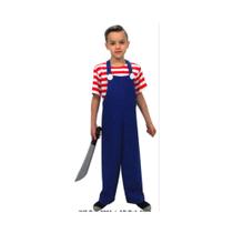Fantasia Chucky Infantil Boneco Assassino Halloween Noite do Terror Festa Zumbi Sexta Feira 13 Dia das Bruxas
