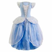 Fantasia Cinderela de Luxo Infantil Vestido C/Tiara