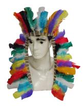 Fantasia Cocar Americano Adulto Ou Infantil Índigena