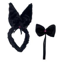 Fantasia coelhinha halloween kit orelha e gravata adulto infantil cosplay - 2 peças Fantasia coelhinha halloween kit orelha e gravata adulto infantil cosplay - 2 peças