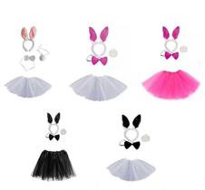 Fantasia Coelhinha Tiara Gravata Rabinho Saia 35cm - 4 Pçs Fantasia Coelhinha Tiara Gravata Rabinho Saia 35cm - 4 Pçs