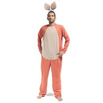 Fantasia Coelho Caramelo Macacão Adulto com Tiara de Orelhas
