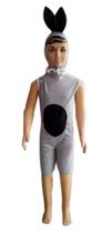 Fantasia Coelho Páscoa Macacão Cinza Infantil Menino e Menina Coelhinha Carnaval Halloween Zumbi Terror Fantasia Coelho Páscoa Macacão Cinza Infantil Menino e Menina Coelhinha Carnaval Halloween Zumbi Terror