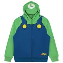 Fantasia com capuz Nintendo Mario e Luigi para meninos azul verde
