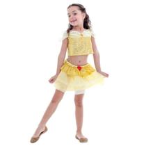 Fantasia Conjunto Cropped Infantil Princesa Bela Disney - Global Fantasias
