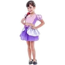 Fantasia Conjunto Cropped Infantil Princesa Rapunzel Disney