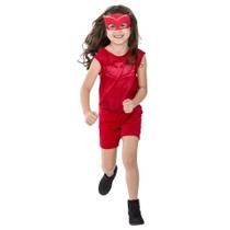 Fantasia Corujita Pj Masks Amaya Infantil Regata Curta Original Disney 11060