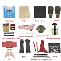 Fantasia Cosplay Link Zelda Breath of the Wild Para Adultos E Crianças, Conjunto De Camisa, Capa E