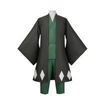 Fantasia Cosplay Masculina Bleach Urahara Kisuke: Kimono, Capa, Calça E Chapéu Para Festa De Fantasia Cosplay Masculina Bleach Urahara Kisuke: Kimono, Capa, Calça E Chapéu Para Festa De