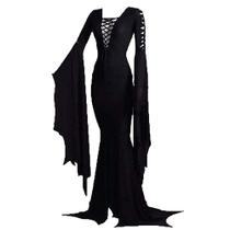 Fantasia CosplayDIY Feminino Morticia Floor Dress Gothic Witch Fantasia CosplayDIY Feminino Morticia Floor Dress Gothic Witch