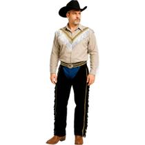 Fantasia Cowboy Adulto Roupa Country Masculina de Luxo Com Chaps Fantasia Cowboy Adulto Roupa Country Masculina de Luxo Com Chaps