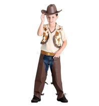 Fantasia Cowboy Infantil Luxo Com Colete Calça e Chapéu