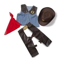 Fantasia Cowboy Infantil Melissa & Doug - 5 peças - Inclui Chapéus de Couro Falso