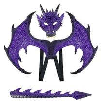 Fantasia CRTEPST Dragon para crianças, meninos e meninas, com máscara de cauda de asa Fantasia CRTEPST Dragon para crianças, meninos e meninas, com máscara de cauda de asa