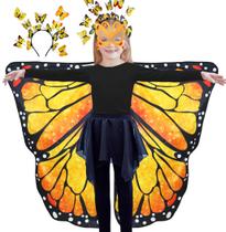 Fantasia D.Q.Z de dupla face Fairy Butterfly-Wings para meninas