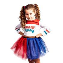 Fantasia Da Arlequina Infantil Esquadrão Harley Quinn - Super Magia Fantasia Da Arlequina Infantil Esquadrão Harley Quinn - Super Magia