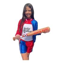 Fantasia Da Arlequina Infantil Harley Quinn Com Casaco E Taco Fantasia Da Arlequina Infantil Harley Quinn Com Casaco E Taco