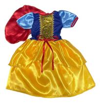 Fantasia Da Branca De Neve Vestido Infantil Luxo Meninas