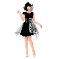 Fantasia da Cruella Cruel de Vil Luxo Adulto c/ Peruca Fantasia da Cruella Cruel de Vil Luxo Adulto c/ Peruca