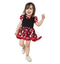 Fantasia da Minnie Bebê Vestido Vermelho 3 a 18 meses