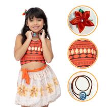 Fantasia da Princesa Moana 2 Infantil Com Acessorio Cosplay