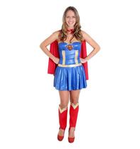 Fantasia da Super Girl Teen de Luxo Completa Com Capa