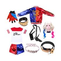 Fantasia De Anime Para Adultos, Peruca Quinn Feminina, Camiseta E Jaqueta De Meninas, Joker Para