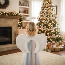 Fantasia De Anjo Infantil C/ Asa e Aureola Querubim Cúpido