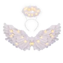 Fantasia de anjo Wings and Halo da CLONG White 60x33 cm