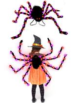 Fantasia de aranha de Halloween Camlinbo 64 LED com luzes para crianças