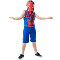 Fantasia de Aranha Infantil com Máscara Spider Festa Aniversário Dia das Bruxas