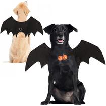 Fantasia de asas de morcego para animais de estimação Bowtus XL com sinos de abóbora