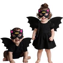 Fantasia de asas de morcego para bebês ZHSKEUUN Máscara de feltro macio 0-5T Fantasia de asas de morcego para bebês ZHSKEUUN Máscara de feltro macio 0-5T