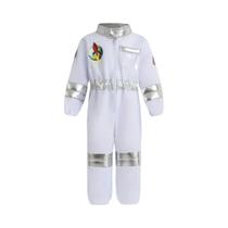 Fantasia De Astronauta Infantil Deluxe, Macacão Branco Com Luvas E Chapéu Para Festivais E Festas De Fantasia De Astronauta Infantil Deluxe, Macacão Branco Com Luvas E Chapéu Para Festivais E Festas De