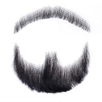 Fantasia de Barba e Bigode Falsos de Cabelo Humano para Homens