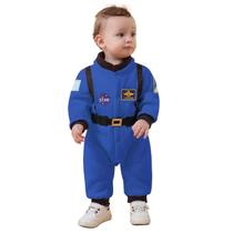 Fantasia de bebê astronauta OLLULL, macacão azul de 2-3 anos Fantasia de bebê astronauta OLLULL, macacão azul de 2-3 anos