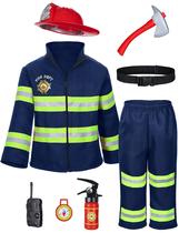 Fantasia de bombeiro Bosvin Kids azul marinho 10-11 anos Fantasia de bombeiro Bosvin Kids azul marinho 10-11 anos