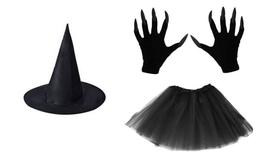 Fantasia de bruxa adulto 3 peças halloween festas