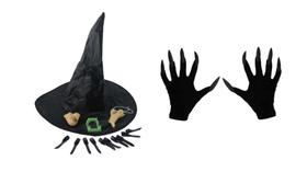 Fantasia de bruxa adulto 6 peças halloween festas